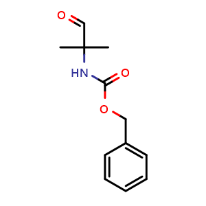 Chemical structure of 2-Cbz-amino-2-methylpropanal , CAS 114856-91-6, AChemBlock V152410