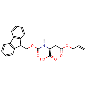 Chemical structure of N-Fmoc-N-methyl-L-aspartic acid 4-allyl ester , CAS 2298323-86-9, AChemBlock V152412