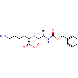 Chemical structure of Cbz-L-alanyl-L-lysine , CAS 76264-07-8, AChemBlock V152415