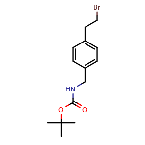 Chemical structure of tert-Butyl [4-(2-bromoethyl)benzyl]carbamate , CAS 1823511-02-9, AChemBlock V152419