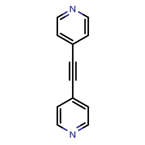 Chemical structure of 1,2-Di(pyridin-4-yl)ethyne , CAS 73564-69-9, AChemBlock V152443