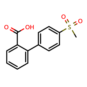 Chemical structure of 4'-(Methylsulfonyl)-biphenyl-2-carboxylic acid , CAS 893736-90-8, AChemBlock V152446