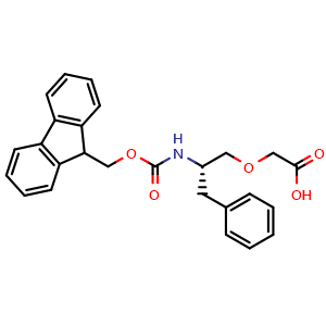 Chemical structure of (S)-2-[2-(Fmoc-amino)-3-phenylpropoxy]acetic acid , CAS 872721-12-5, AChemBlock V152449