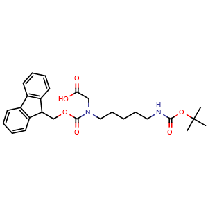 Chemical structure of N-[5-(Boc-amino)pentyl]-N-Fmoc-glycine , CAS 2384692-20-8, AChemBlock V152453
