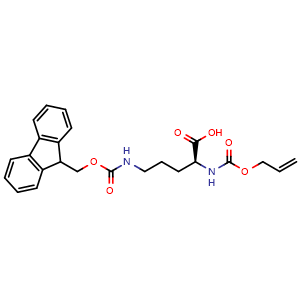 Chemical structure of N2-Allyloxycarbonyl-N5-Fmoc-L-ornithine , CAS 947401-27-6, AChemBlock V152458