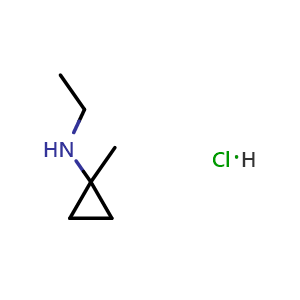 Chemical structure of N-Ethyl-1-methylcyclopropanamine hydrochloride , CAS 1965309-99-2, AChemBlock V152465