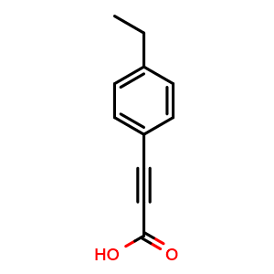 Chemical structure of (4-Ethylphenyl)propiolic acid , CAS 1181615-23-5, AChemBlock V152469