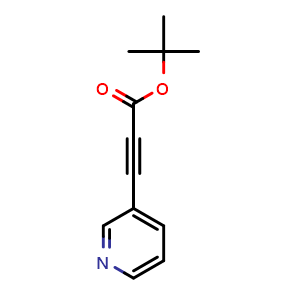 Chemical structure of tert-Butyl 3-(pyridin-3-yl)propiolate , CAS 1051853-09-8, AChemBlock V152480