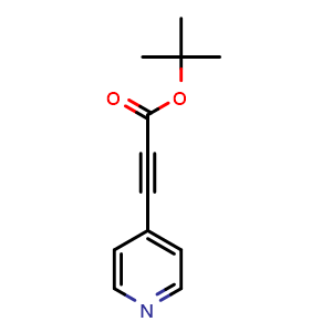Chemical structure of tert-Butyl 3-(pyridin-4-yl)propiolate , CAS 2089327-46-6, AChemBlock V152482