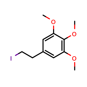 Chemical structure of 3,4,5-Trimethoxyphenethyl iodine , CAS 204510-65-6, AChemBlock V152494