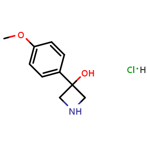 Chemical structure of 3-(4-Methoxyphenyl)-3-azetidinol hydrochloride , CAS 917899-26-4, AChemBlock V152499