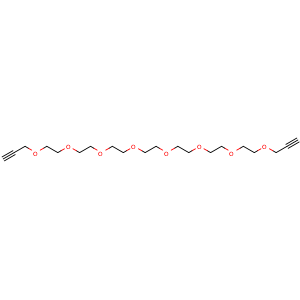 Chemical structure of Bis-propargyl-PEG8 , CAS 1092554-87-4, AChemBlock V152513