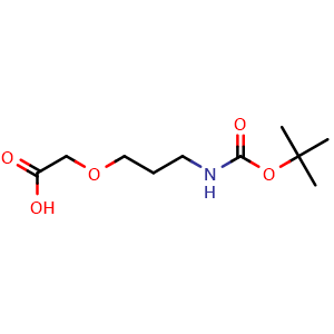 Chemical structure of 2-[3-(Boc-amino)propoxy]-acetic acid , CAS 144367-00-0, AChemBlock V152525
