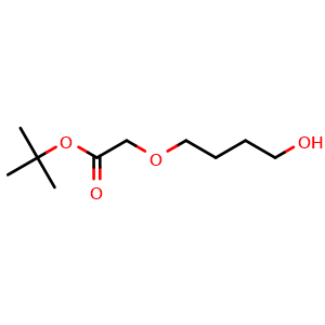Chemical structure of 2-(4-Hydroxybutoxy)acetic acid tert-butyl ester , CAS 475086-57-8, AChemBlock V152557
