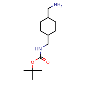 Chemical structure of N-Boc 1,4-bis(aminomethyl)cyclohexane , CAS 174959-91-2, AChemBlock V152576