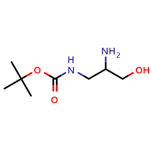 Chemical structure of 3-(Boc-amino)-2-amino-1-propanol , CAS 1391046-15-3, AChemBlock V152578