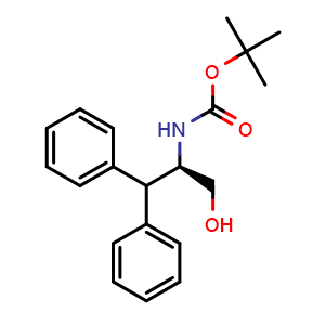 Chemical structure of (R)-2-(Boc-amino)-3,3-diphenyl-1-propanol , CAS 155836-48-9, AChemBlock V152585