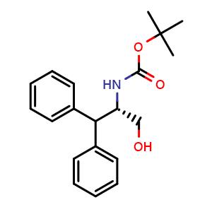Chemical structure of (S)-2-(Boc-amino)-3,3-diphenyl-1-propanol , CAS 155836-47-8, AChemBlock V152586