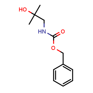 Chemical structure of 2-[(Cbz-amino)methyl]-2-propanol , CAS 1215343-52-4, AChemBlock V152595