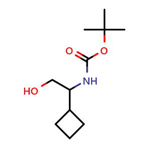 Chemical structure of 2-(Boc-amino)-2-cyclobutyl-ethanol , CAS 1824252-68-7, AChemBlock V152597