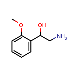 Chemical structure of 2-Amino-1-(2-methoxyphenyl)ethanol , CAS 54942-63-1, AChemBlock V152611