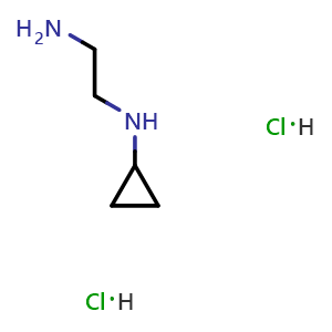 Chemical structure of N1-Cyclopropyl-1,2-ethanediamine dihydrochloride , CAS 2126083-64-3, AChemBlock V152617