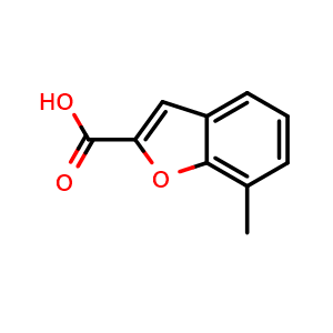 Chemical structure of 7-Methyl-2-benzofurancarboxylic acid , CAS 17349-64-3, AChemBlock V152625