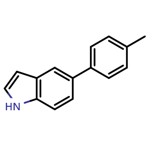 Chemical structure of 5-(4-Methylphenyl)indole , CAS 777061-21-9, AChemBlock V152638