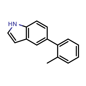 Chemical structure of 5-(2-Methylphenyl)Indole , CAS 646534-33-0, AChemBlock V152644