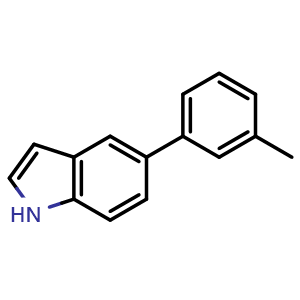 Chemical structure of 5-(3-Methylphenyl)indole , CAS 210888-79-2, AChemBlock V152646