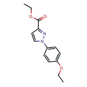 Chemical structure of Ethyl 1-(4-ethoxyphenyl)-pyrazole-3-carboxylate , CAS 899796-50-0, AChemBlock V152653