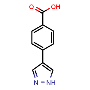 Chemical structure of 4-(1H-Pyrazol-4-yl)benzoic acid , CAS 1017794-47-6, AChemBlock V152654