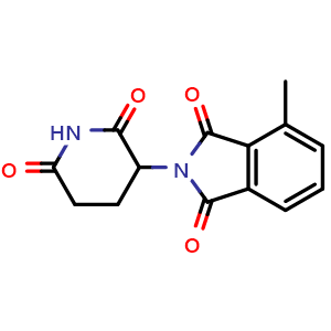 Chemical structure of 2-(2,6-Dioxopiperidin-3-yl)-4-methylisoindoline-1,3-dione , CAS 244057-31-6, AChemBlock V152659