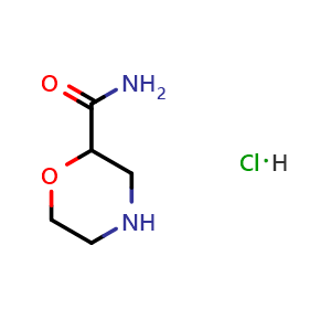 Chemical structure of 2-Morpholinecarboxamide hydrochloride , CAS 1185296-76-7, AChemBlock V152680