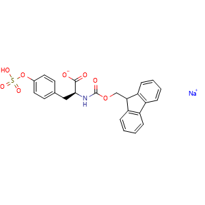 Chemical structure of N-Fmoc-O-sulfo-L-tyrosine sodium salt , CAS 106864-37-3, AChemBlock V152698