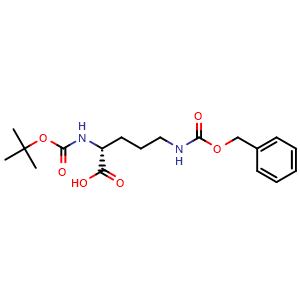 Chemical structure of N2-Boc-N5-Cbz-D-ornithine , CAS 16937-92-1, AChemBlock V152700