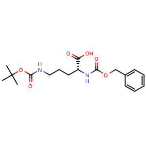 Chemical structure of N5-Boc-N2-Cbz-D-ornithine , CAS 98264-52-9, AChemBlock V152706