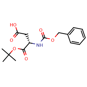Chemical structure of N-Cbz-L-aspartic acid 1-tert-butyl ester , CAS 47307-26-6, AChemBlock V152714