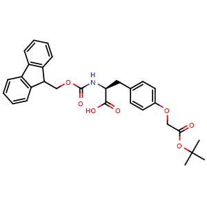 Chemical structure of N-Fmoc-O-(2-tert-butoxy-2-oxoethyl)-L-tyrosine , CAS 181951-92-8, AChemBlock V152715