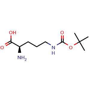 Chemical structure of N5-Boc-D-ornithine , CAS 184576-63-4, AChemBlock V152717