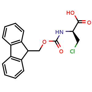 Chemical structure of N-Fmoc-3-chloro-D-alanine , CAS 1403834-71-8, AChemBlock V152721
