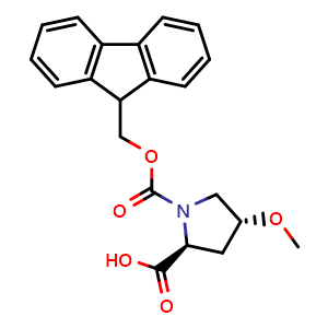 Chemical structure of (4R)-1-Fmoc-4-methoxy-L-proline , CAS 244132-31-8, AChemBlock V152757