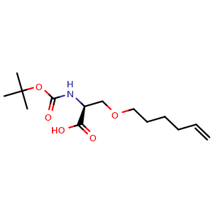 Chemical structure of N-Boc-O-5-hexen-1-yl-L-serine , CAS 2246931-01-9, AChemBlock V152764