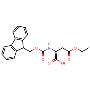 Chemical structure of N-Fmoc-L-aspartic acid 4-ethyl ester , CAS 461426-43-7, AChemBlock V152782