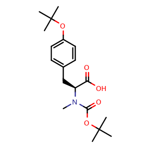 Chemical structure of N-Boc-N-methyl-O-tert-butyl-L-tyrosine , CAS 66638-37-7, AChemBlock V152795