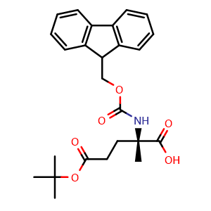 Chemical structure of N-Fmoc-2-methyl-L-glutamic acid 5-tert-butyl ester , CAS 1072845-48-7, AChemBlock V152799