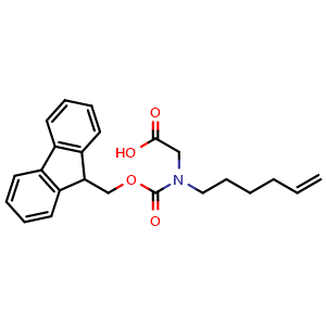 Chemical structure of N-Fmoc-N-(5-hexen-1-yl)-glycine , CAS 1209413-34-2, AChemBlock V152802