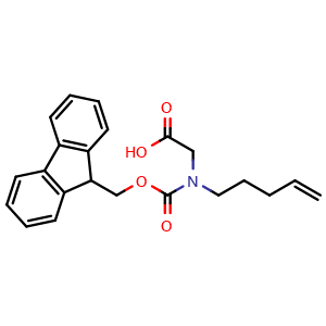 Chemical structure of N-Fmoc-N-(4-penten-1-yl)-glycine , CAS 227006-56-6, AChemBlock V152803