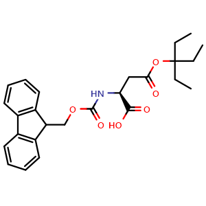 Chemical structure of N-Fmoc-L-aspartic acid 4-(1,1-diethylpropyl) ester , CAS 1799418-01-1, AChemBlock V152805
