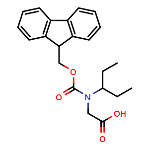 Chemical structure of N-Fmoc-N-(1-ethylpropyl)-glycine , CAS 688315-32-4, AChemBlock V152818